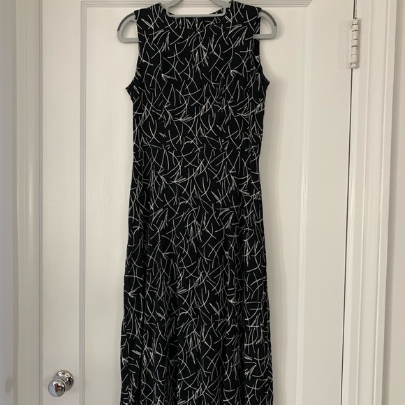 VINTAGE Scarlett midi dress black & white size 3 / 4 - Picture 2 of 13